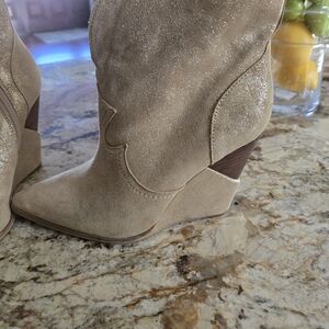 Jessica Simpson Tan Wedge Boots